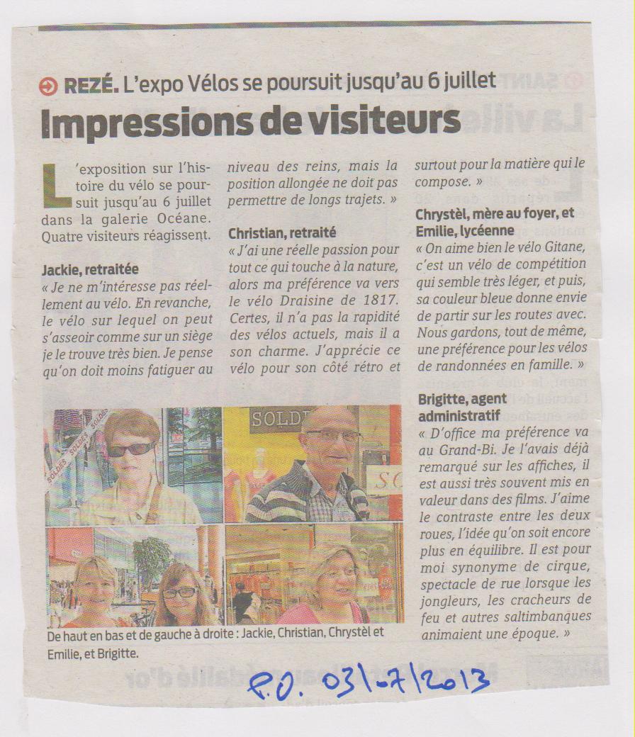 03.07.2013 - PRESSE OCEAN - EXPO VELO