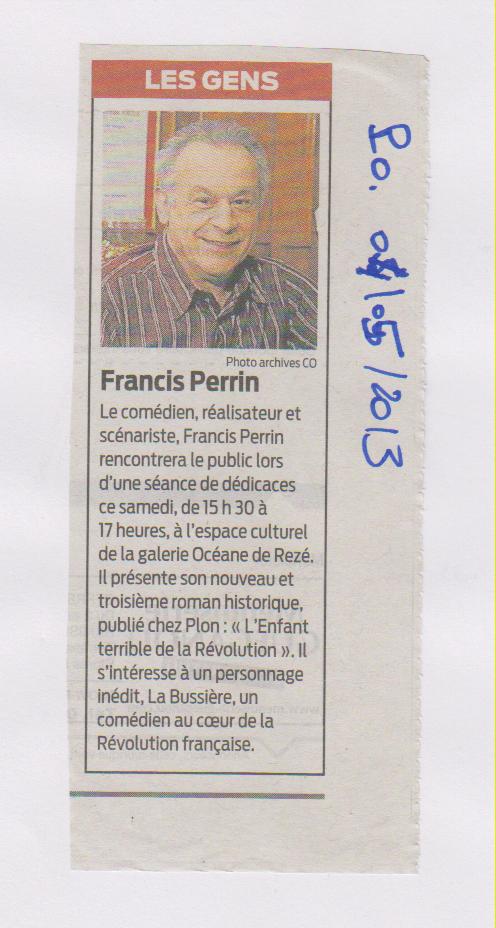 04.05.2013 - PRESSE OCEAN - FRANCIS PERRIN