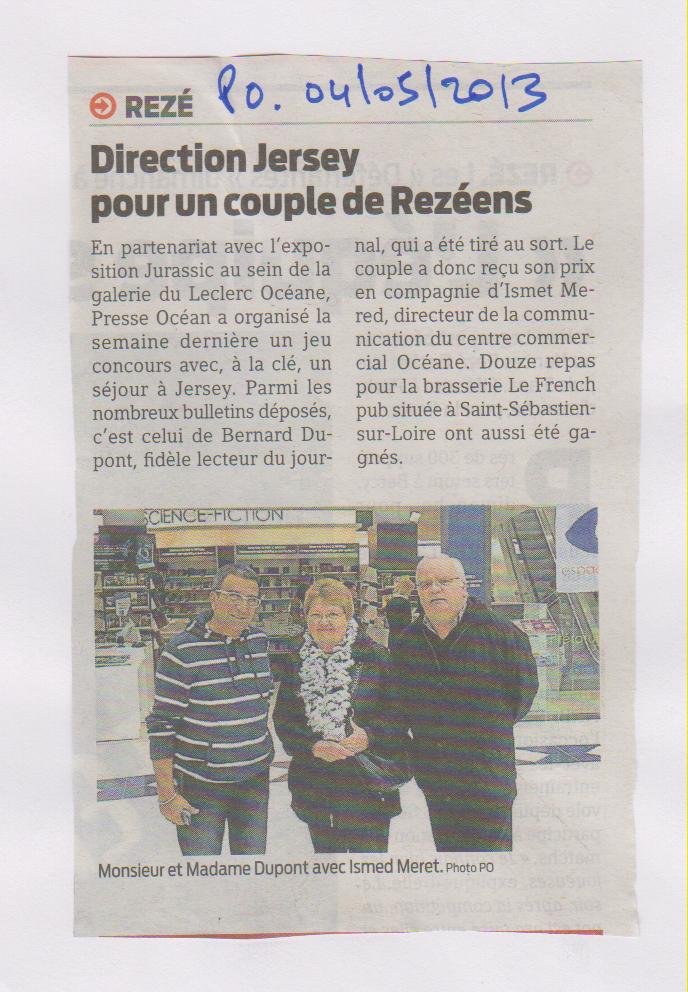 04.05.2013 - Presse Ocean - JEU CONCOURS