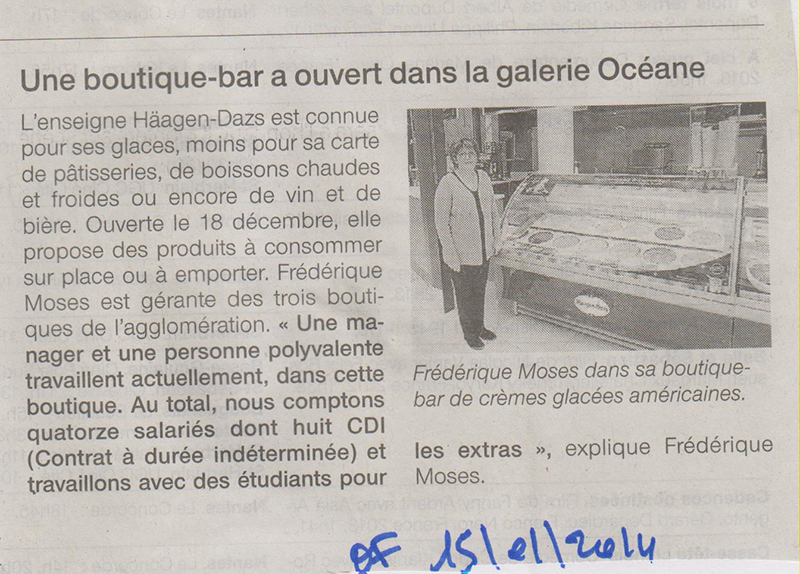 15.01.2014 - OUEST FRANCE - HÄAGEN DAZS