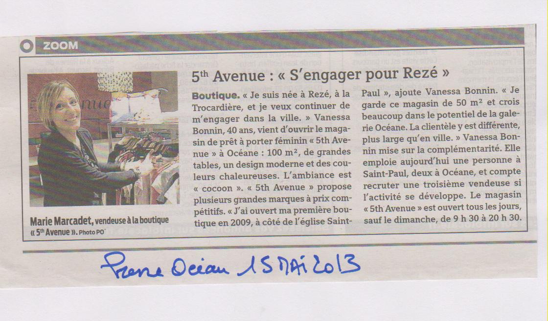 15.05.2013 - PRESSE OCEAN - 5th AVENUE