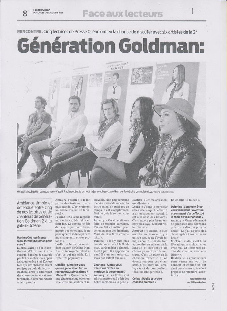 17.11.2013 - GENERATION GOLDMAN 2 - PRESSE OCEAN1