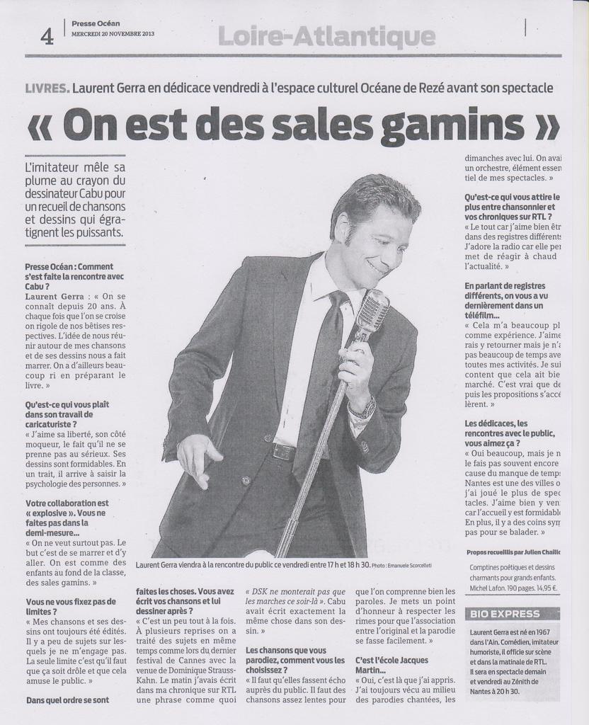 20.11.2013 - PRESSE OCEAN - LAURENT GERRA