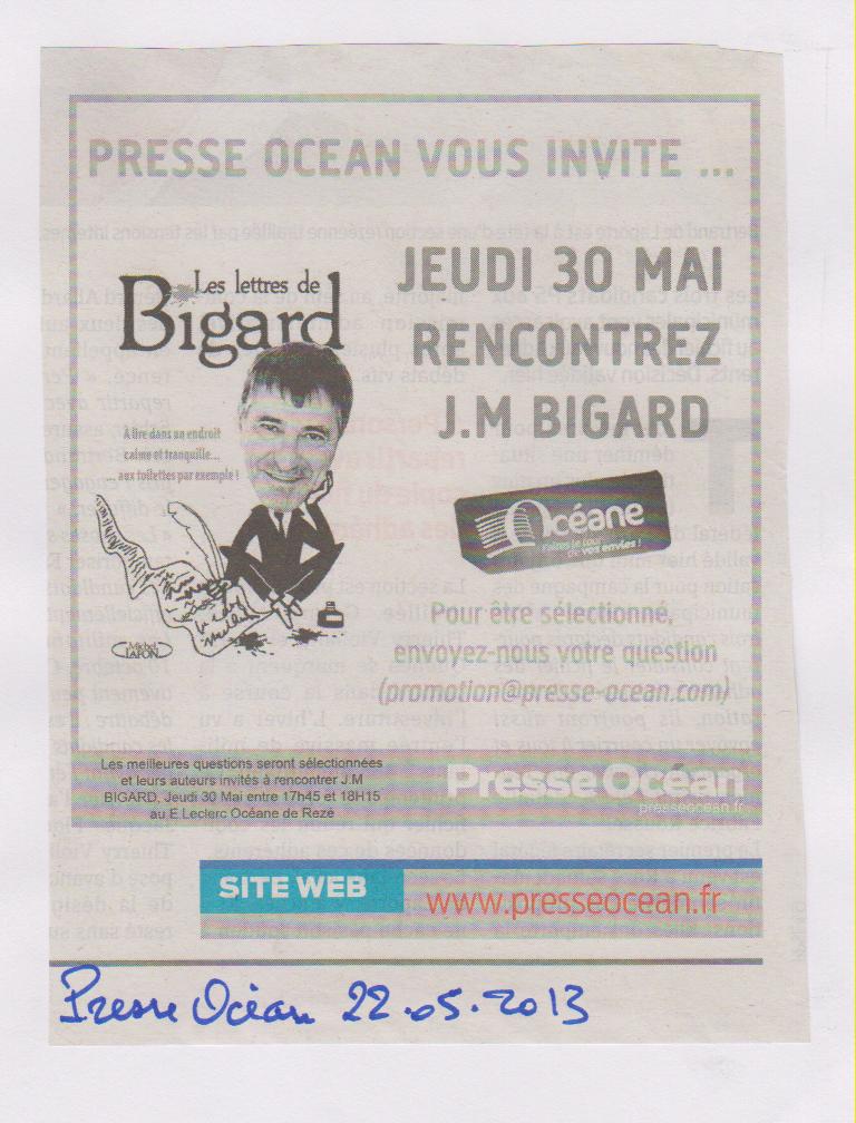 22.05.2013 - PRESSE OCEAN - J.M BIGARD