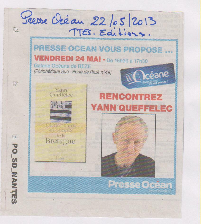 22.05.2013 - PRESSE OCEAN - YANN QUEFFELEC