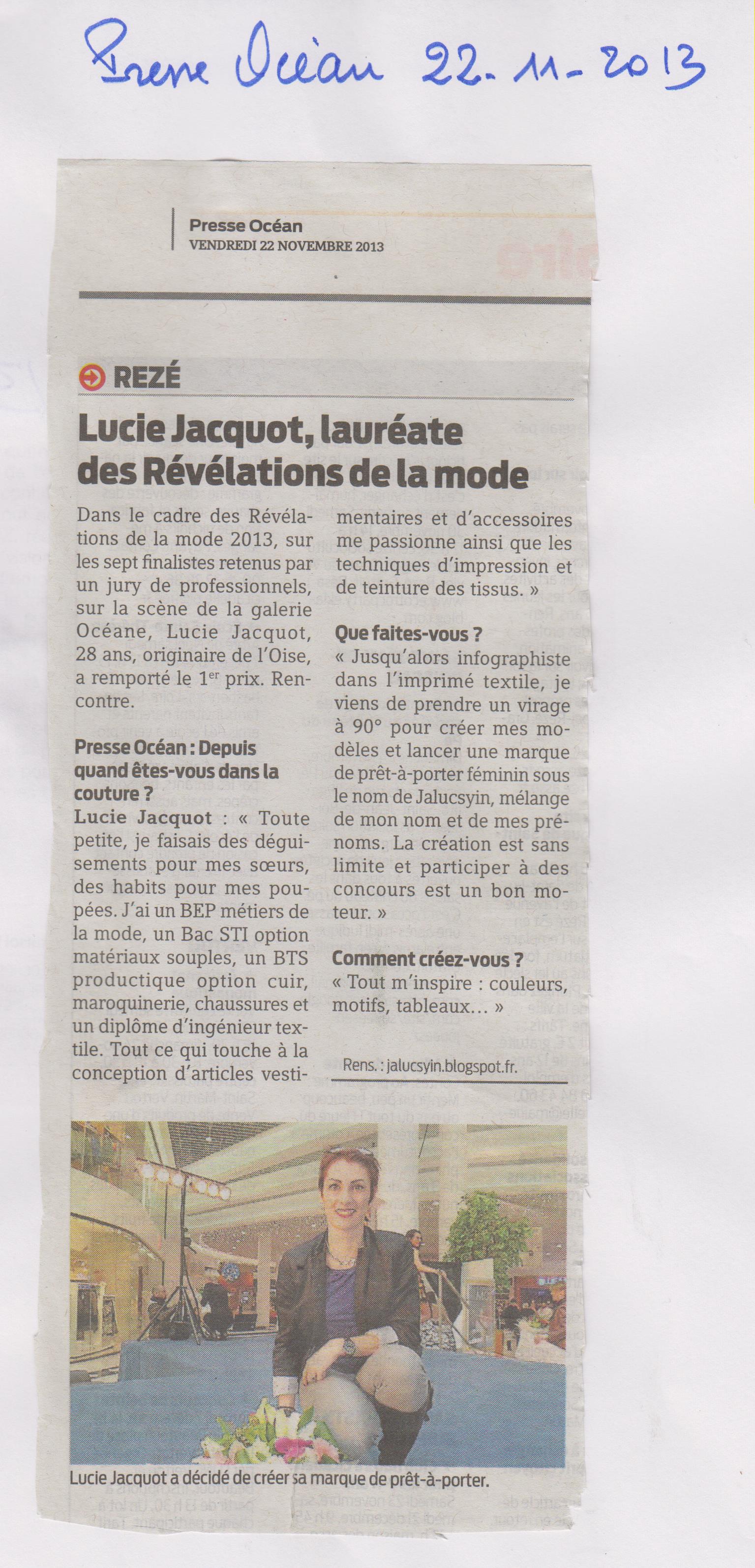 22.11.2013 - PRESSE OCEAN - MODE