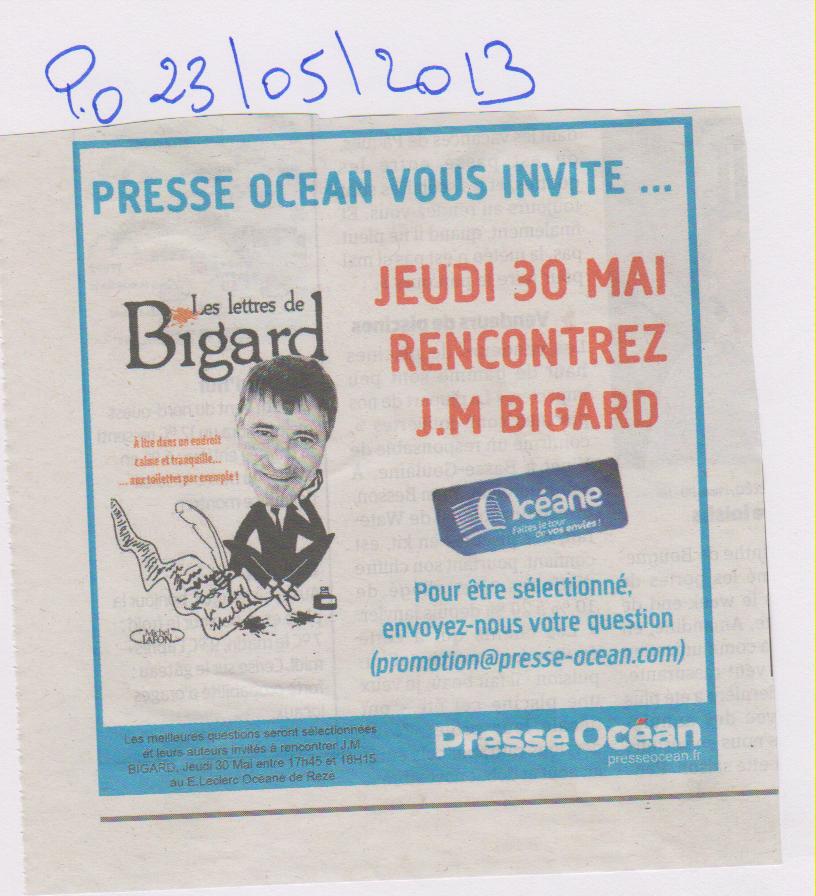 23.05.2013 - PRESSE OCEAN - J.M BIGARD