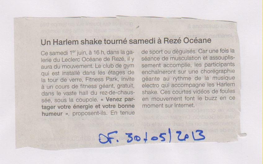 30.05.2013 - OUEST FRANCE - HARLEM SHAKE