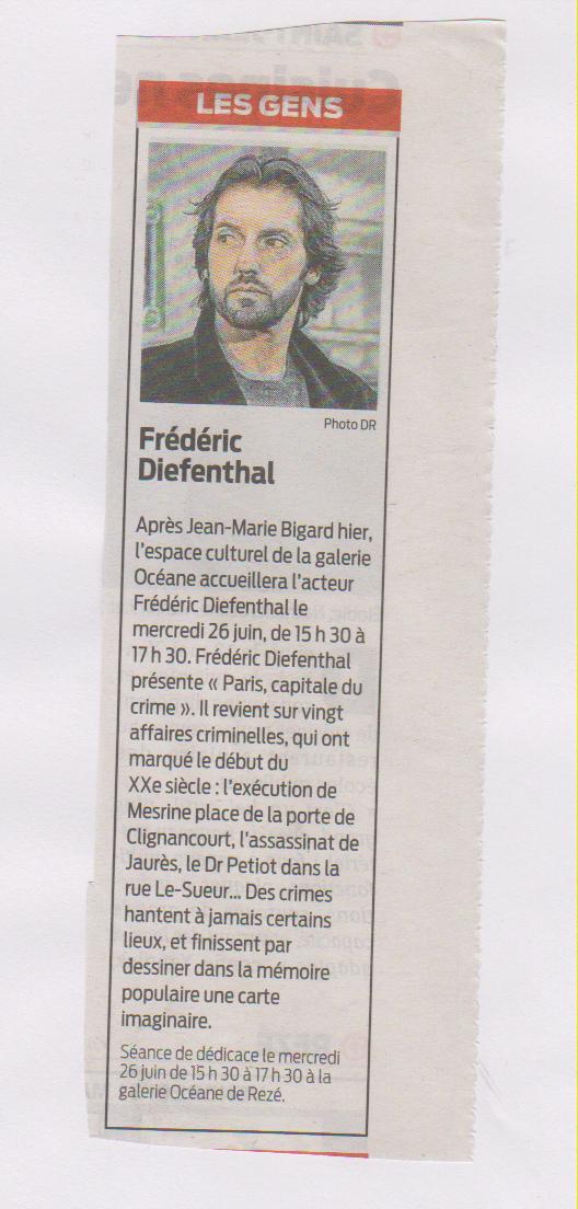 31.05.2013 - PRESSE OCEAN - FREDERIC DIEFENTHAL