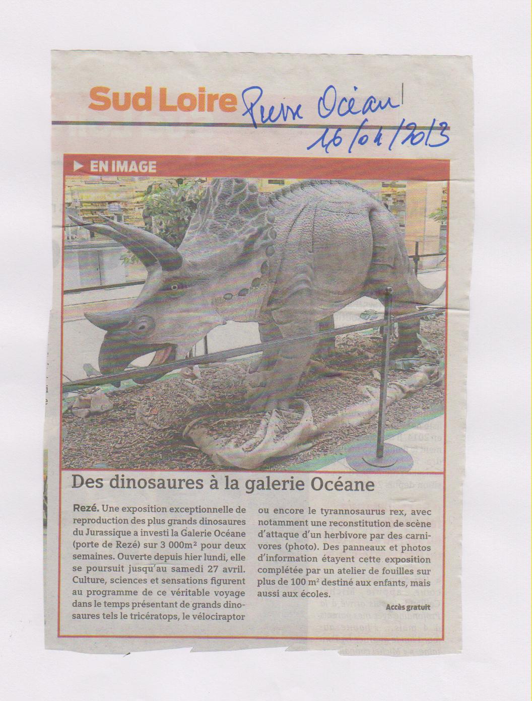 JURASSIC PARK - PRESSE OCEAN - 16-04-13